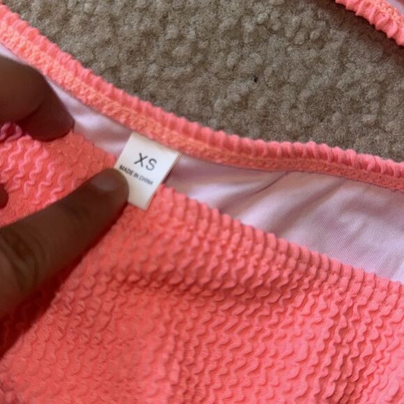 Women's One Shoulder Top with Mid Waist Two Piece swimsuit,XS NWOT coral pink - Picture 10 of 12